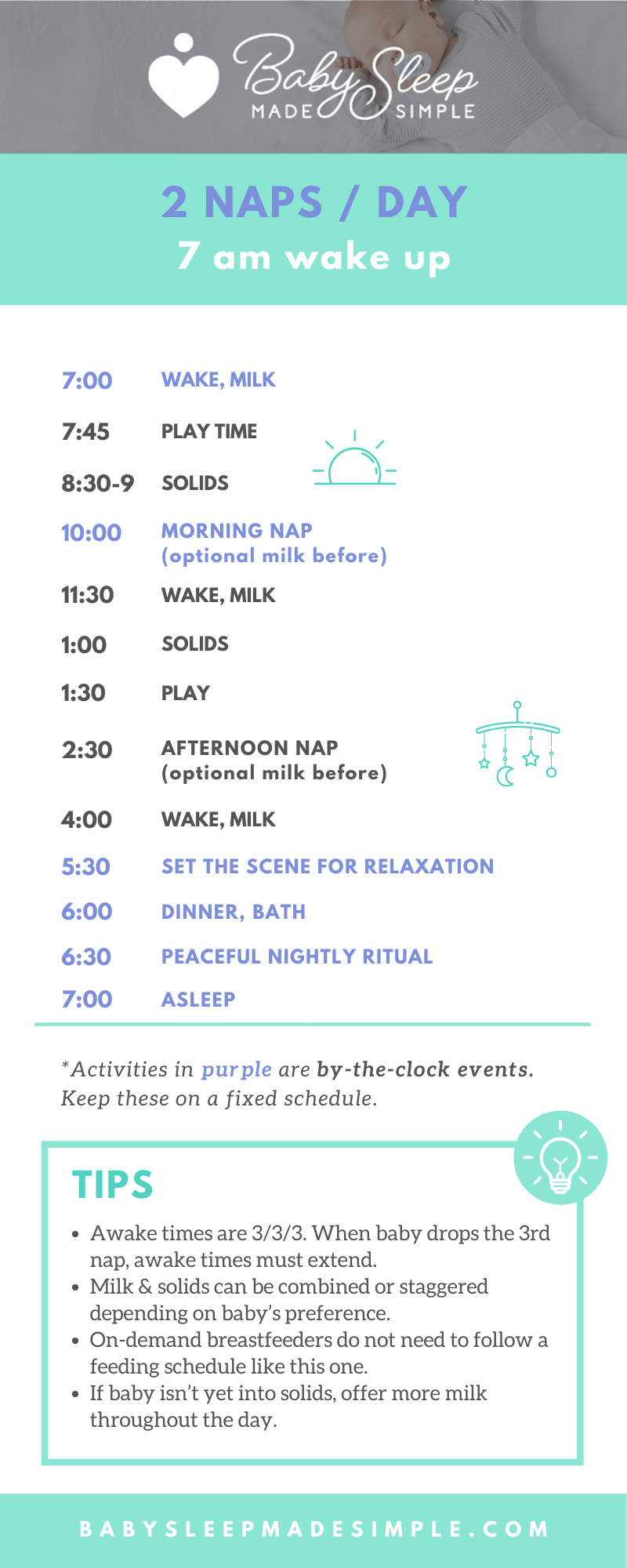 17 easy sleep schedule for baby or toddler on 2 naps