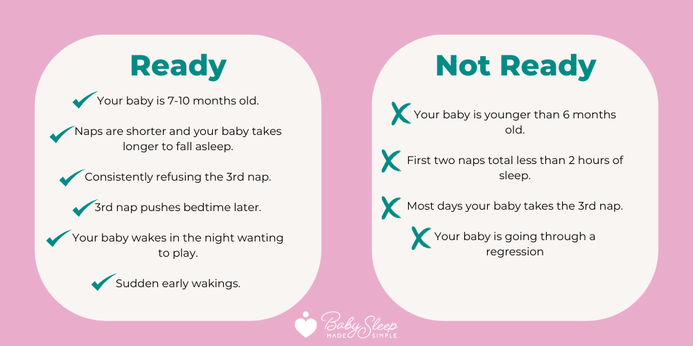 List of signs your baby is ready or not ready for the 3 to 2 nap transition